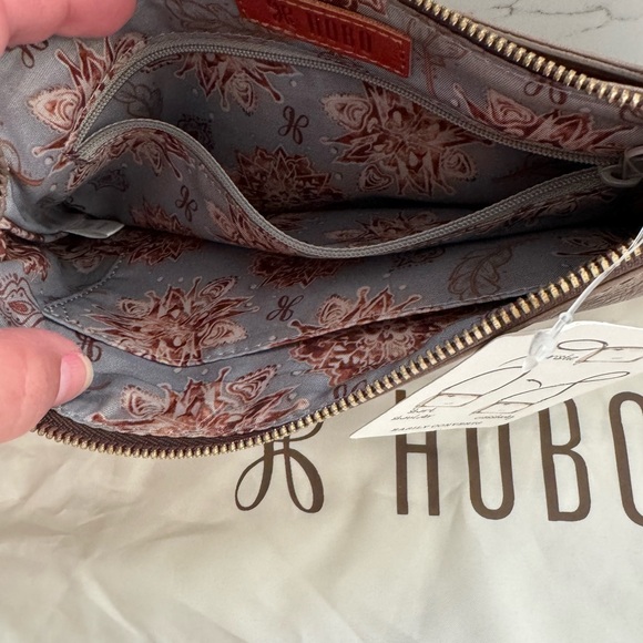 HOBO Mauve-Taupe Crossbody with Dark Brown Strap - Picture 4 of 5